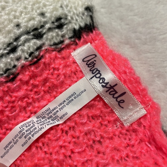 Aeropostale Pink Striped Black & White Scarf - Picture 5 of 7
